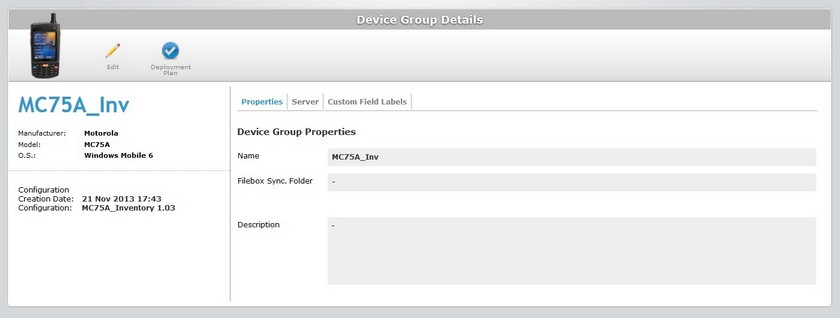 Device Group Details Page Prop Tab View