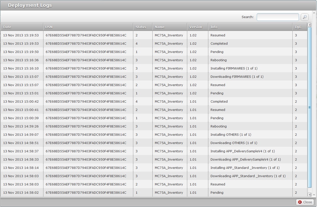 Site Deployments Logs0