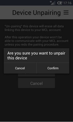 Unpairing Android 4