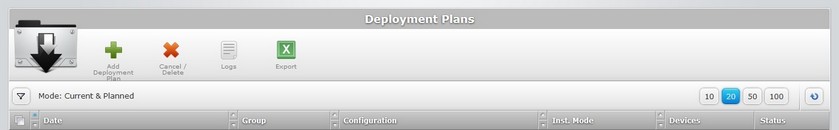 Deployment Plans Page Navigation