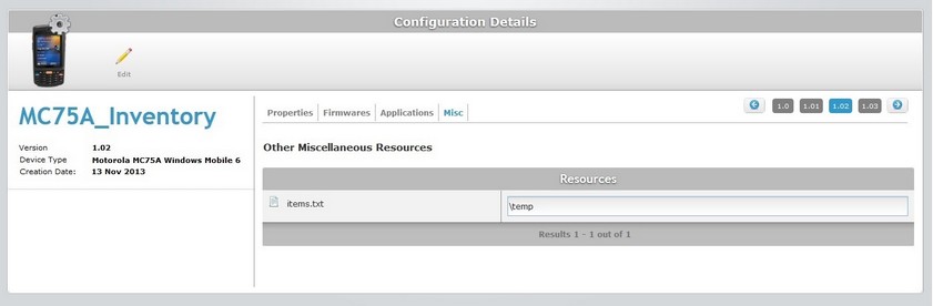 Configuration Details Page Misc Tab View2