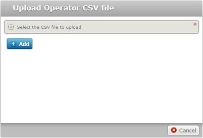 Upload Operator CSV File Window