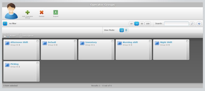 Operator Groups Page Grid View