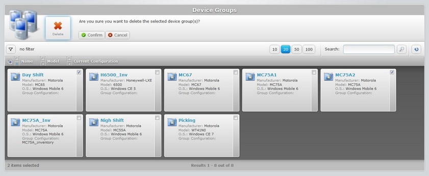 Delete Device Group Confirmation