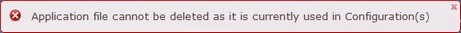Error message_Application cannot be deleted