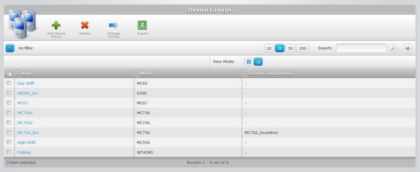 Device Groups List View