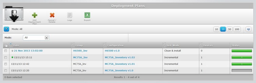 Deployment Plans Page All View