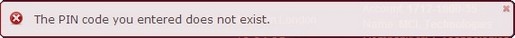 Error message Pairing pin not existing