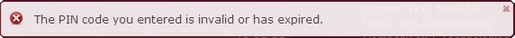 Error message Pairing pin expired