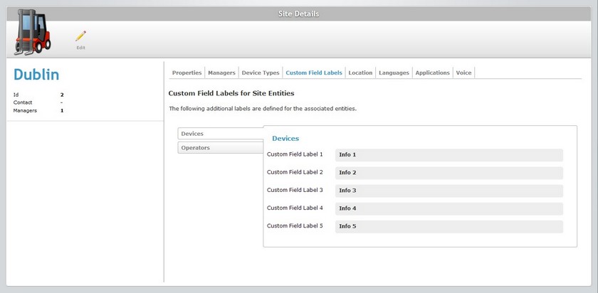 Site Details Cust Fields Lab Tab Read