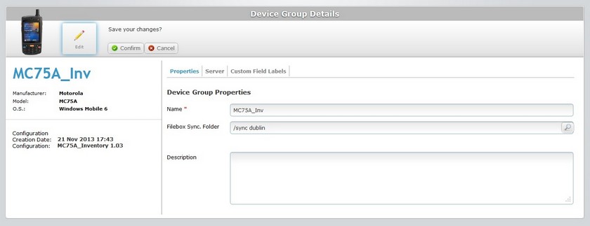 Device Group Details Page Prop Tab Edit