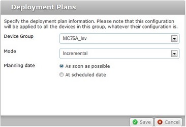 Configuration Deployment Plans Window