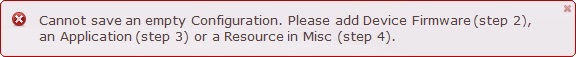 error message empty configuration