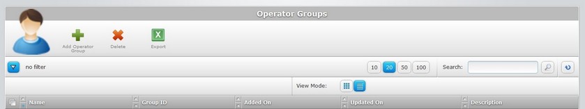 Operator Groups Page Navigation