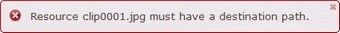 Error Message_No destination Path