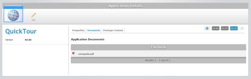 Application Details Page Documents Tab View