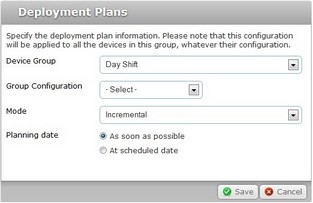 Deployment Plans window Planning Date